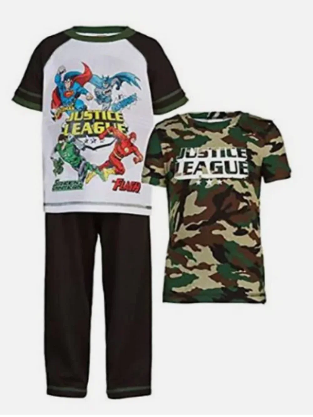 DC COMIC Boy's' Justice League Flash 3-Piece Pajama Set, CAMO, 3T